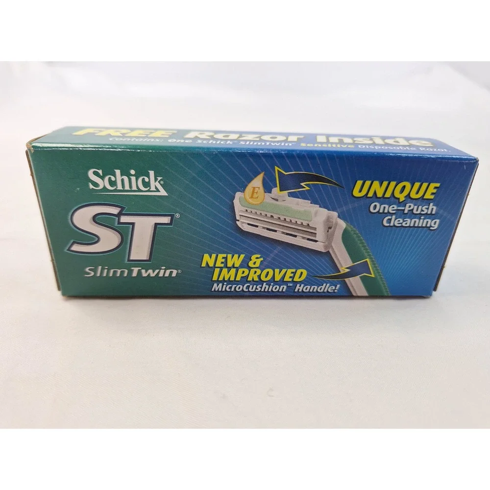 Schick ST SlimTwin Sensitive Disposable Razor One-Push Cleaning Vintage 2007 NEW